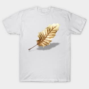 Brown Fall Leaf on White Background T-Shirt